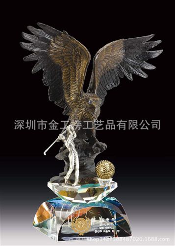gd韓版高爾夫水晶獎杯系列 韓版gd高爾夫獎杯 新款創意五角星柱子水晶獎杯 可來樣定制