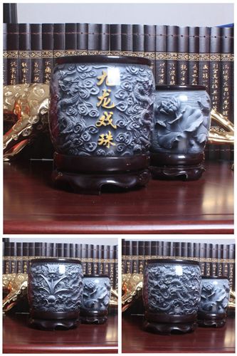 筆筒系列 【gd】工藝品擺件/商務(wù)禮品水晶筆筒/辦公桌瓦當(dāng)筆筒/來(lái)圖定制原始圖片2