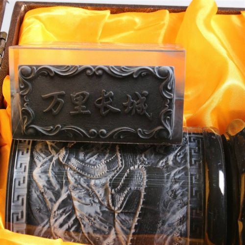 筆筒系列 【商務(wù)禮品】浮雕水晶筆筒辦公三件套/工藝品擺件/定制免費(fèi)刻字原始圖片3