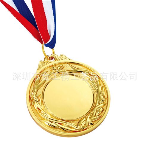 金屬獎牌系列 廠家直銷tj{ms}通用金屬獎章運動會金銀銅獎牌 5.3cm有現貨