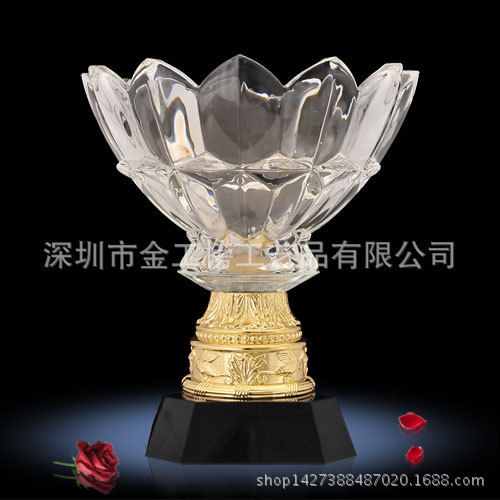 水晶花瓶獎杯系列 【熱銷創意】水晶工藝品/大碗花瓶水晶獎杯/免費刻字/來圖定制原始圖片2