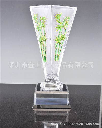 水晶花瓶獎杯系列 廠家批發現貨水晶獎杯定制 公司禮品企業年會頒獎員工年度水晶