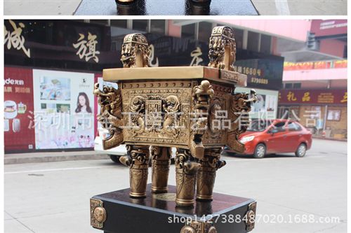 水晶鼎系列 【現貨批發】工藝品擺件/大中小號落地龍鼎青銅鼎/公司開業禮品
