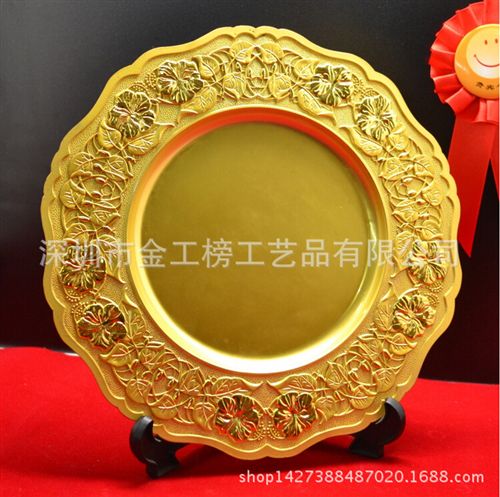 錫盤系列 【廠家直銷】工藝品擺件/花團錦簇純錫腐蝕紀念錫盤/家居擺件原始圖片2
