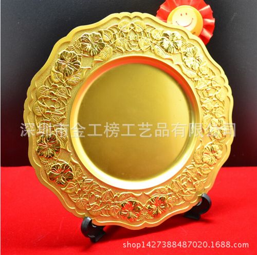 錫盤系列 【廠家直銷】工藝品擺件/花團錦簇純錫腐蝕紀念錫盤/家居擺件原始圖片3