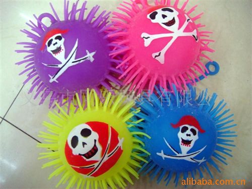 整人玩具 熱銷 鬼節(jié)  萬圣節(jié)閃光毛毛球 TPR發(fā)光毛毛球 5寸長毛 混批 定制原始圖片2
