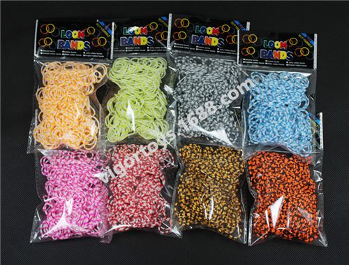 彩虹皮筋分類Loom Bands 600根實色斑點皮筋OPP袋 彩虹皮筋Loom Bands工廠 外貿zg