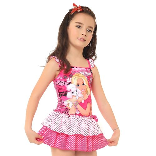 Barbie芭比公主 專柜正品Barbie芭比公主泳衣女童連體游泳衣女孩泳裝BEG32466-B芭原始圖片3