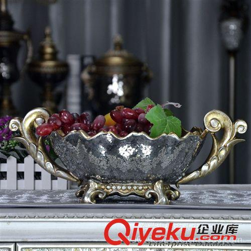 按功能區(qū)域 廠家直銷 歐式水果盤 新古典樹脂擺件 酒店樣板房家具軟裝配飾