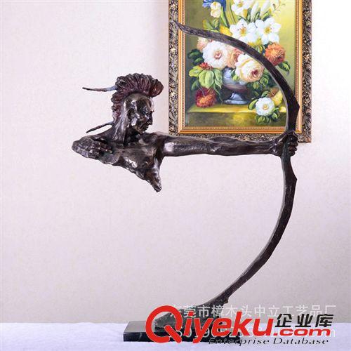 按類別 純銅印第安gj手 歐式藝術擺件 人物雕塑 樣板房客廳玄關擺件