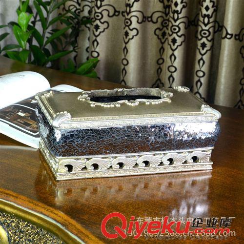 按類別 歐式奢華紙巾盒 創意樹脂碎玻璃紙抽 酒店擺件 客廳餐廳軟裝配飾