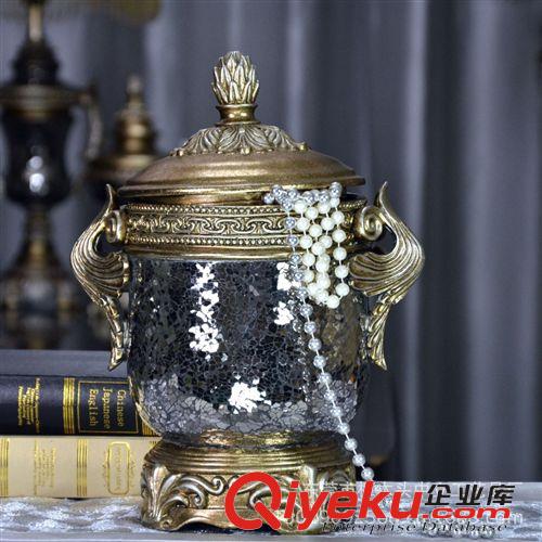 按產(chǎn)品編號(hào)查找 歐式新古典馬賽克珠寶盒 樹脂工藝收納罐 書房客廳裝飾柜擺飾