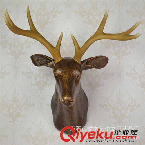 AMT3001-3100 tj仿古銅鹿頭壁掛 酒店裝飾掛件 歐式美式軟裝飾品 動物頭掛飾