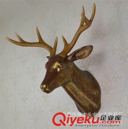 AMT3001-3100 tj仿古金鹿頭壁掛 酒吧KTV裝飾掛件 歐式軟裝飾品 招財(cái)吉祥掛飾