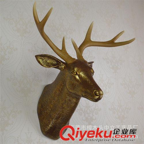 AMT3001-3100 tj仿古金鹿頭壁掛 酒吧KTV裝飾掛件 歐式軟裝飾品 招財(cái)吉祥掛飾