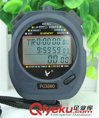 秒表系列 天福秒表 60道記憶秒表 計時器 競賽表田徑電子秒表PC3860原始圖片2