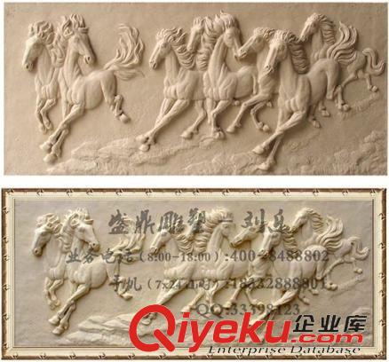 浮雕 浮雕 玻璃鋼雕塑 鑄銅 八駿圖浮雕 掛件 室內(nèi)裝飾 公司酒店