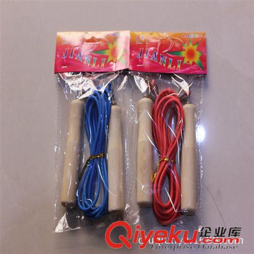 跳繩、毽子用品 【廠家直銷】健力木柄彈簧橡膠繩/棉線繩 多種跳繩批發(fā)原始圖片2