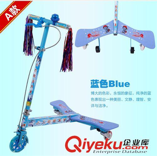 滑板車；童車 小小恐龍兒童滑板車pvc款三輪活力車原始圖片2