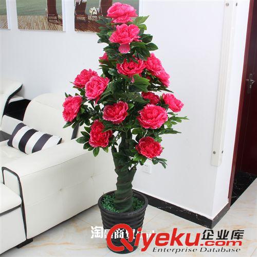 所有仿真植物 廠家直銷仿真植物盆栽批發(fā) 大型文藝活動布置  40cm仿真7頭一品紅