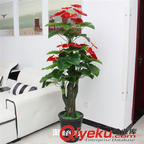 新品上市 大量批發(fā)仿真植物 仿真花  落地工藝   客廳擺放  1.6米雅致紅掌