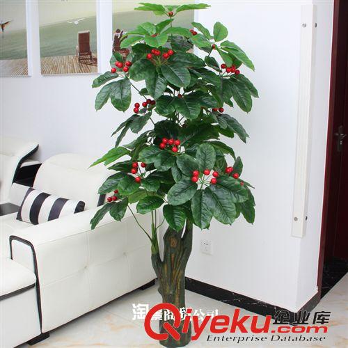 新品上市 淘景商貿(mào)批發(fā)仿真植物假樹(shù)假花盆景盆栽裝飾  1.7米雅致滿(mǎn)堂紅果原始圖片2
