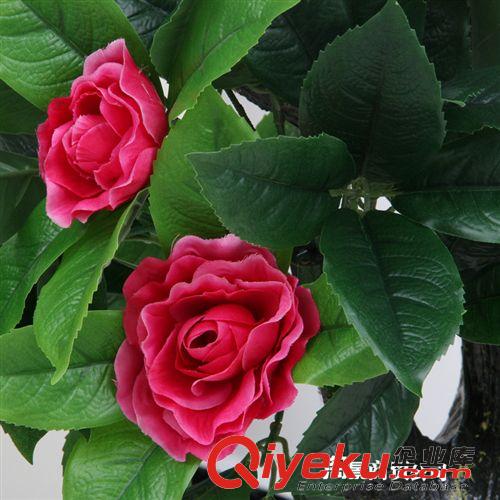 新品上市 批發(fā)仿真植物 S桿 仿真假樹 仿真盆景  過膠葉   1.6米新S桿月季原始圖片3