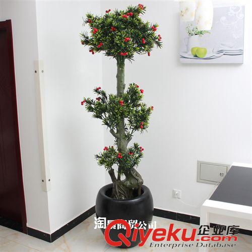 新品上市 批發(fā)仿真植物 家居裝飾盆栽 超大氣仿真 1.8米紅紅火火三層冬青