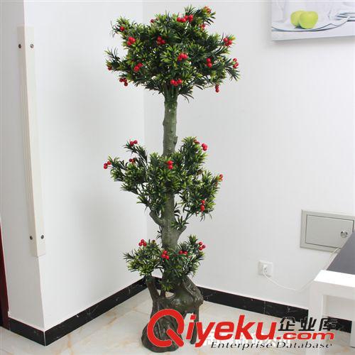 新品上市 大量批發(fā)仿真植物 假樹盆景 客廳擺放 塑料 1.8米新古龍桿羅漢松原始圖片2