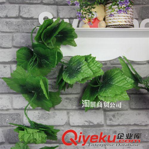 壁掛花條 特價(jià)供應(yīng)仿真植物 居家仿真藤條花 裝飾花條批發(fā) 15組葡萄葉1包原始圖片3