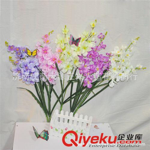 單支花 熱銷2叉蒼蘭仿真花 絹布花 gd花束多色可選 廠家直銷原始圖片2