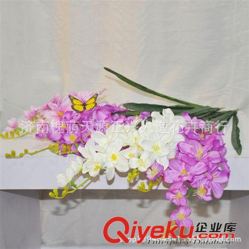 單支花 熱銷2叉蒼蘭仿真花 絹布花 gd花束多色可選 廠家直銷原始圖片3