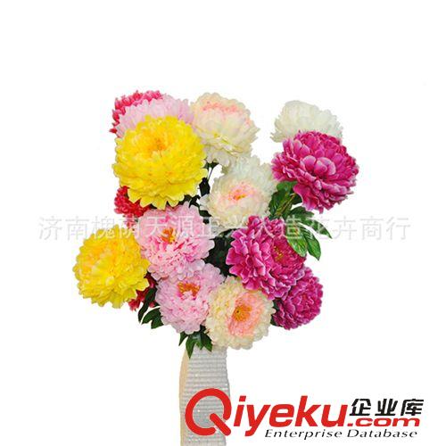 單支花 廠家直銷3頭大把牡丹仿真花 多色可選 gd絹布家居裝飾花藝