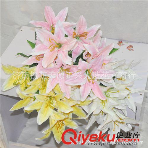 百合 9頭 仿真百合花 gd仿真植物9頭百合 婚慶花束 現貨批發