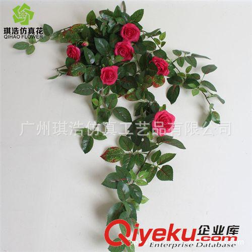 樹  小植物  掛藤 296情人玫  新品廠家直銷  gd絹布單支仿真花裝飾物掛藤批發