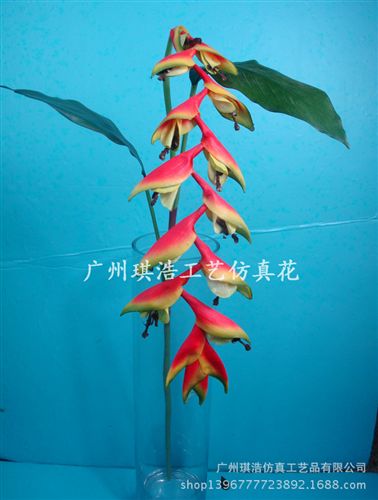 軟膠gf真 垂蕉/仿真工藝/插花工藝/過膠花/手感花/仿直花/仿真植物/吊鳥