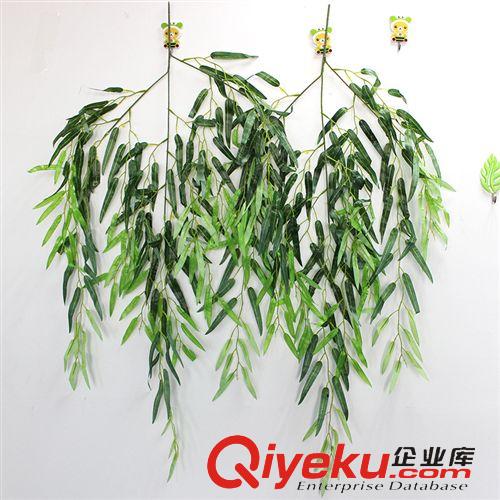 仿真綠植 盆景 新款把束仿真柳樹葉//假葉柳條柳葉綠藤 攝影道具葉子 批發