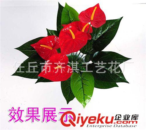 仿真盆景 供應(yīng)仿真植物 小盆景盆栽 家居裝飾仿真花卉 假花批發(fā) 5頭小紅掌原始圖片2