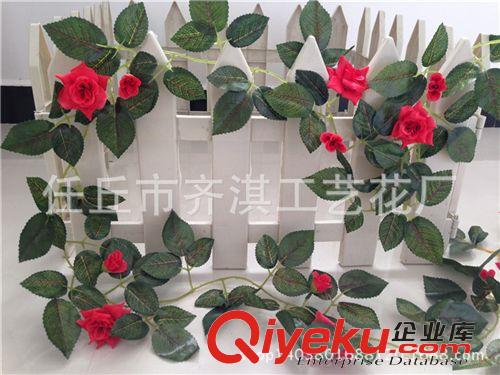 仿真花條 仿真玫瑰花藤藤條藤蔓 假花藤仿真花壁掛 空調管道裝飾 批發