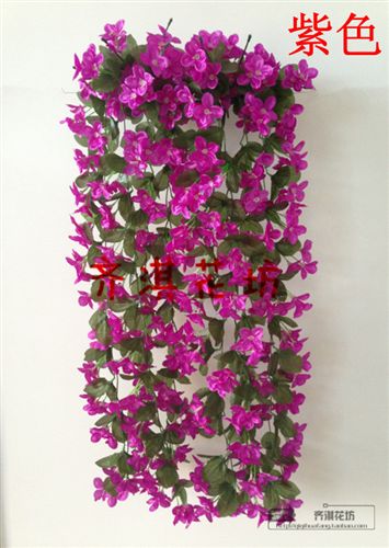 仿真壁掛 仿真花風(fēng)信子花枝仿真花紫羅蘭掛絹花藤條批發(fā)婚慶攝影裝飾花花掛