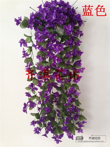 仿真壁掛 仿真花風(fēng)信子花枝仿真花紫羅蘭掛絹花藤條批發(fā)婚慶攝影裝飾花花掛