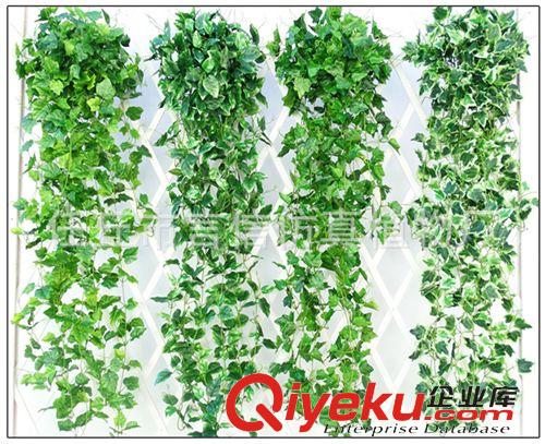 仿真花藤 tj批發(fā) 裝飾綠葉仿真花藤藤條藤 加密常春藤綠蘿吊籃壁掛原始圖片2