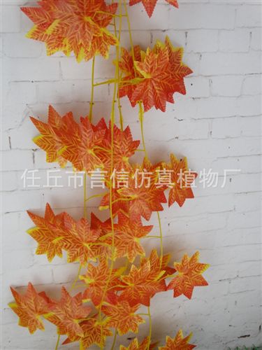 仿真花藤 壁掛仿真花藤批發(fā) 仿真楓葉藤條 裝飾仿真藤條葉子原始圖片2