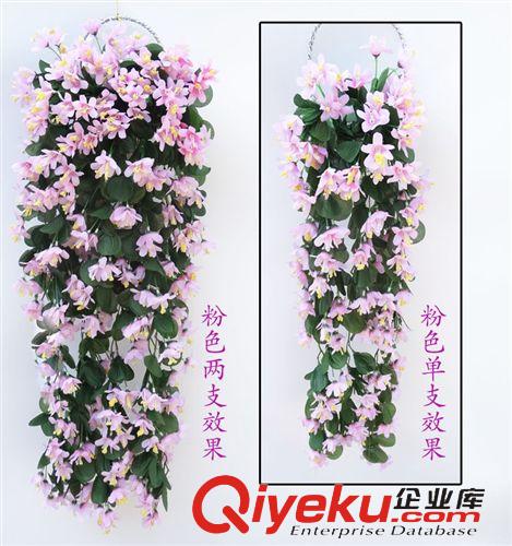 仿真塑料花 供應 仿真花假花裝飾仿真壁掛吊蘭花 吊籃花絹花百合花藤裝飾假花原始圖片3