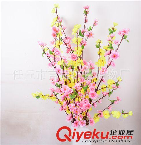 仿真塑料花 廠家直供 仿真桃花枝 1.25米梅花枝 假桃花樹枝 干枝花 插花批發(fā)原始圖片2