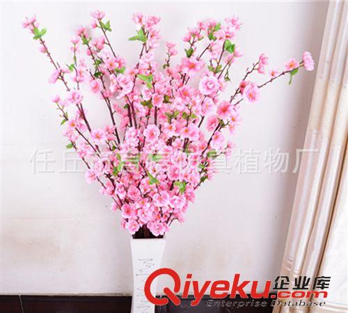 仿真塑料花 廠家直供 仿真桃花枝 1.25米梅花枝 假桃花樹枝 干枝花 插花批發(fā)原始圖片3