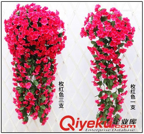 仿真塑料花 加工定制 加密婚慶仿真塑料花 客廳仿真大束紫羅蘭掛壁絹花原始圖片3