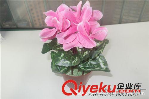 盆景 廠家直銷 熱銷仿真花 加密5色仙客來盆栽 節(jié)慶日 婚禮 工程裝飾