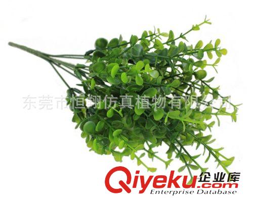 植物配件 批發(fā)供應(yīng)仿真花假花塑膠花仿真樹葉尤加利草綠色植物盆栽單支花