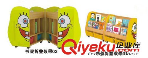 楓木紋收納柜系列 【廠家直銷】幼兒園書架 海綿寶寶造型書架 烤漆收納架 一款三用原始圖片2